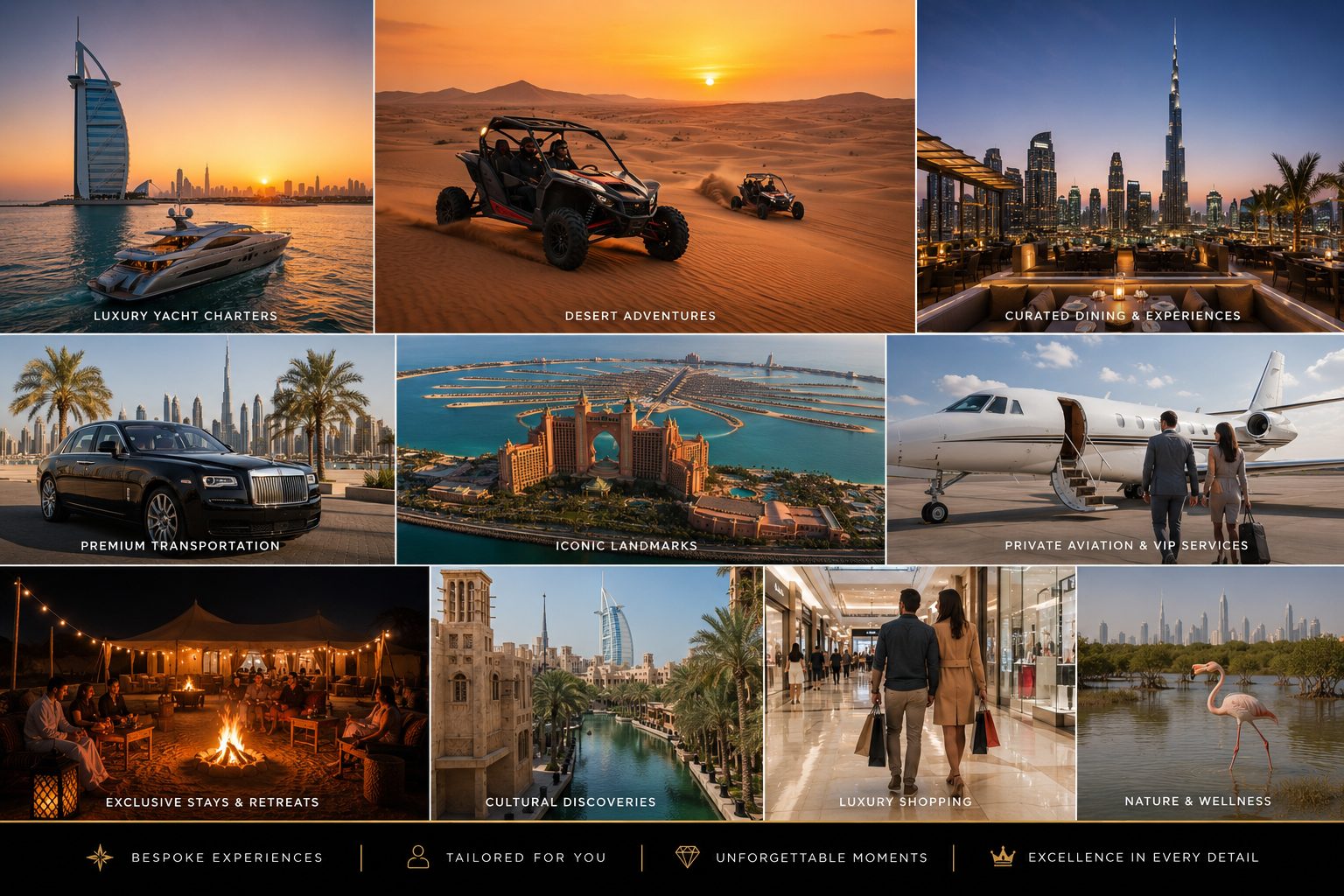 Curated Destinations experience collage — landmarks