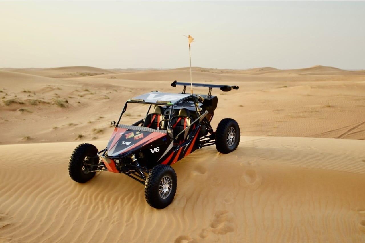 Custom V6 desert buggy on the dunes